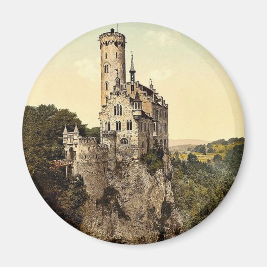 Lichtenstein Castle, Wurtemburg，ドイツの大建造物 マグネット (正面)