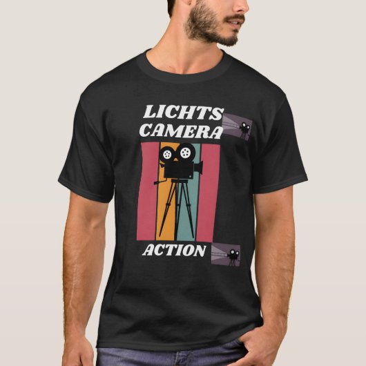 LICHTS CAMERA ACTION funny Tシャツ (正面)
