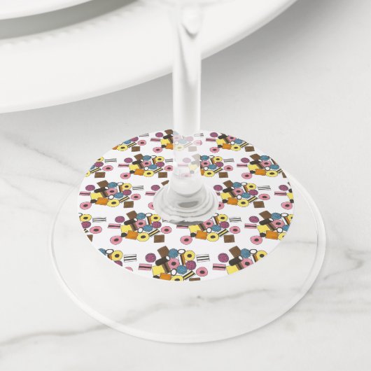 Licorice All Sortsキャンディースイーツ ワイングラスタグ (クローズアップ)