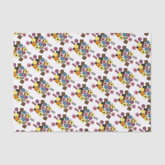 Licorice Allsortsあらゆる種類のLicoriceキャンディースイーツ 薄葉紙 (正面)