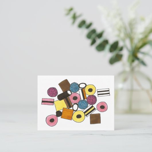 Licorice Allsortsキャンディースキャンディースショップスイーツグルメ 名刺 (スタンド正面)