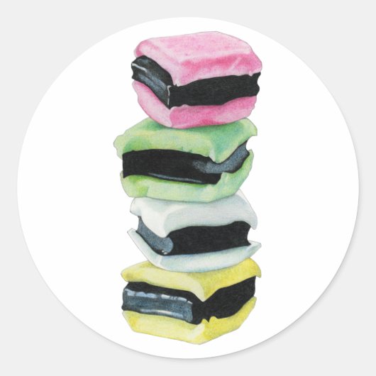 Licorice Allsortsステッカー ラウンドシール (正面)