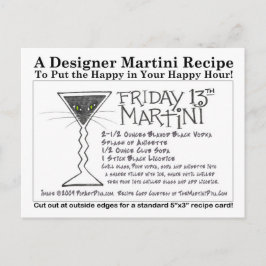 Licorice Stick Friday 13th Martiniレシピカード ポストカード
