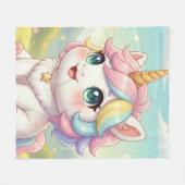 licorne 3 フリースブランケット (正面(横))