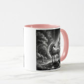 Licorne majestueuse dans une forêt enchantée. マグカップ (正面右)