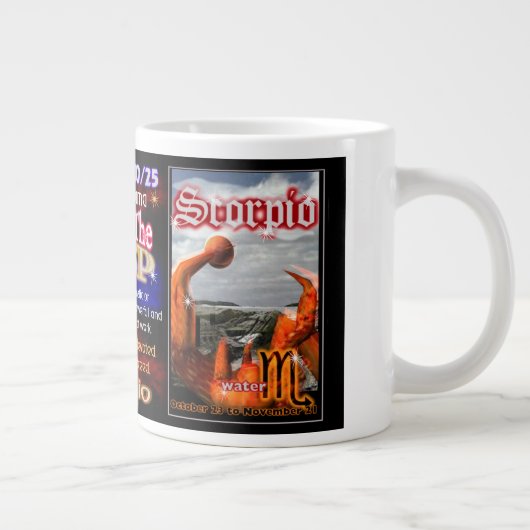 Licorpio - Valxart著天秤座の蠍座の(占星術の)十二宮図の先端 ジャンボコーヒーマグカップ (右)