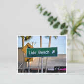 Lidoビーチ，サラソタ，フロリダ州のサイン写真 ポストカード (スタンド正面)