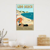 Lido Beach Long Island New York South Shore Retro ポスター (キッチン)