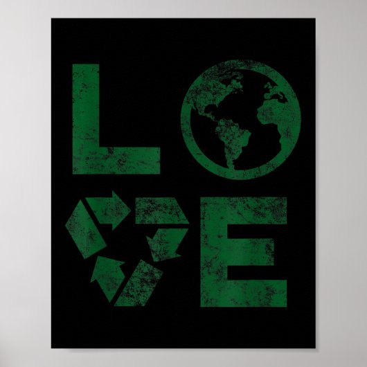 Liebe Earth Day 90sヴィンテージ再生子またはT ポスター (正面)