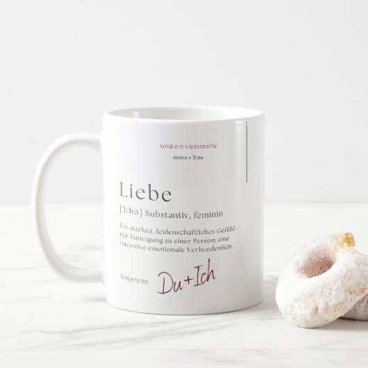 Liebe personalisierbare Tasse zum Valentinstag  コーヒーマグカップ (ドーナツ)