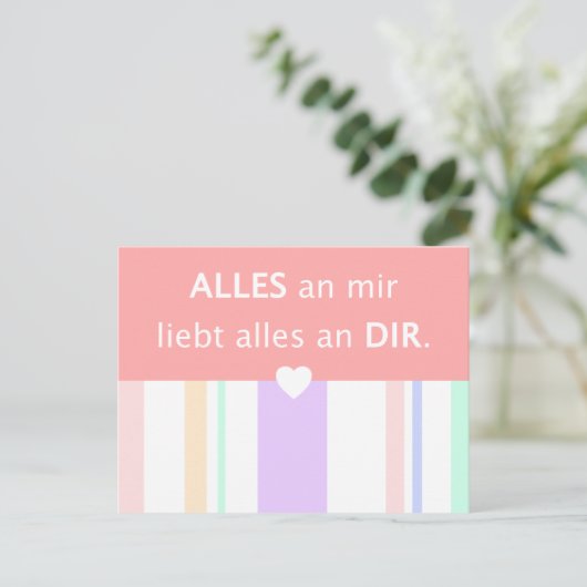 Liebe, schöne Sprüche deutscher Spruch verliebt ポストカード (スタンド正面)
