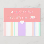 Liebe, schöne Sprüche deutscher Spruch verliebt ポストカード (正面)