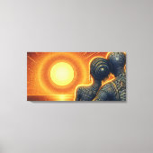 Liebespaar bei Sonnen Untergang am Meer キャンバスプリント (正面)