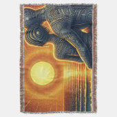 Liebespaar bei Sonnen Untergang am Meer スローブランケット (正面縦)
