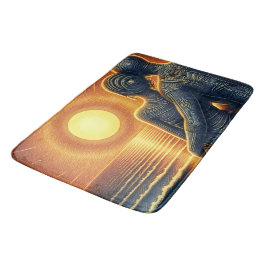 Liebespaar bei Sonnen Untergang am Meer バスマット