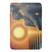 Liebespaar bei Sonnen Untergang am Meer バスマット (正面縦)