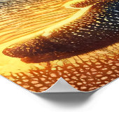 Liebespaar bei Sonnen Untergang am Meer ポスター (角)