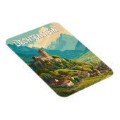 Liechtenstein Illustration Travel Art Vintage マグネット (右側)