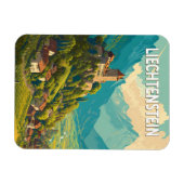 Liechtenstein Illustration Travel Art Vintage マグネット (横)