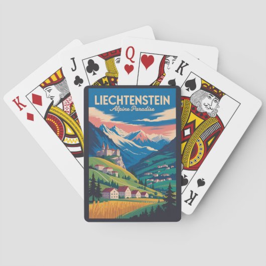 Liechtenstein Landscape Illustration Travel Art トランプ (裏面)