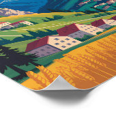 Liechtenstein Landscape Illustration Travel Art ポスター (角)