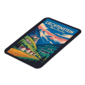 Liechtenstein Landscape Illustration Travel Art マグネット (左側)