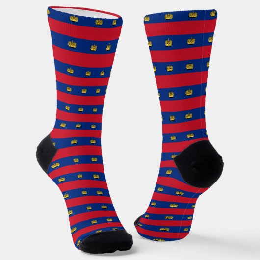 Liechtenstein Socks, patriotic Flag fashion ソックス (傾斜あり)
