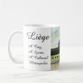 Liege、都市、精神、文化都市 コーヒーマグカップ (左)