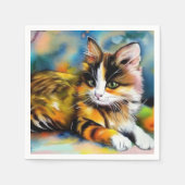 Liegende Katze, Aquarell - スタンダードカクテルナプキン (正面)