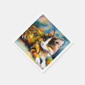Liegende Katze, Aquarell - スタンダードカクテルナプキン (角)