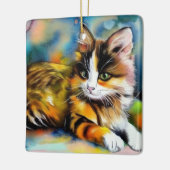 Liegende Katze, Aquarell - セラミックオーナメント (左)