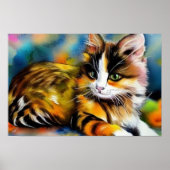 Liegende Katze, Aquarell -  ポスター (正面)