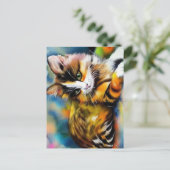 Liegende Katze, Aquarell -  ポストカード (スタンド正面)