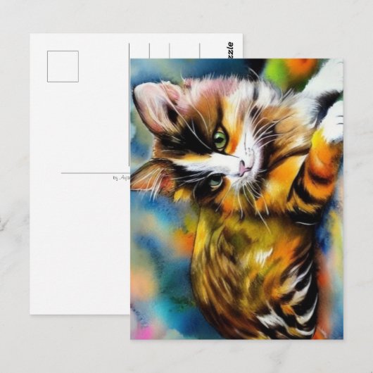 Liegende Katze, Aquarell -  ポストカード (正面/裏面)