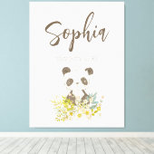 Lienzo Baby Shower Panda キャンバスプリント (インサイチュ (ウッドフロア))