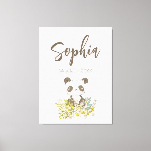 Lienzo Baby Shower Panda キャンバスプリント (正面)