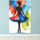 lienzo Bailarina arte abstracto en acuarela キャンバスプリント (インサイチュ (ウッドフロア))