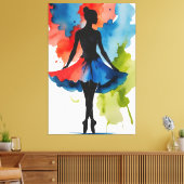 lienzo Bailarina arte abstracto en acuarela キャンバスプリント (インサイチュ (リビング))
