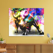 Lienzo con Imagen de Toro en Estilo Arte Callejero キャンバスプリント (インサイチュ (リビング))