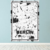 Lienzo mapa minimalista Berlín - Blanco-negro キャンバスプリント (インサイチュ (ウッドフロア))