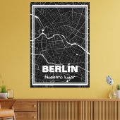 Lienzo mapa minimalista Berlín - Negro-blanco キャンバスプリント (インサイチュ (リビング))