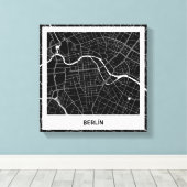 Lienzo mapa minimalista Berlín - Negro-blanco キャンバスプリント (インサイチュ (ウッドフロア))
