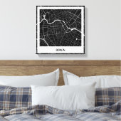 Lienzo mapa minimalista Berlín - Negro-blanco キャンバスプリント (インサイチュ (寝室))