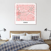 Lienzo mapa minimalista Berlín - Rosa-verde キャンバスプリント (インサイチュ (寝室))
