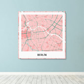 Lienzo mapa minimalista Berlín - Rosa-verde キャンバスプリント (インサイチュ (ウッドフロア))