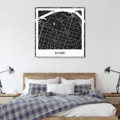 Lienzo mapa minimalista Bilbao - Negro-blanco キャンバスプリント (インサイチュ (寝室))
