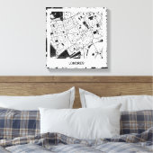 Lienzo mapa minimalista Londres - Blanco-Negro キャンバスプリント (インサイチュ (寝室))