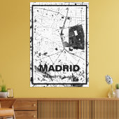 Lienzo mapa minimalista Madrid - Blanco-negro キャンバスプリント (インサイチュ (リビング))