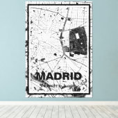Lienzo mapa minimalista Madrid - Blanco-negro キャンバスプリント (インサイチュ (ウッドフロア))