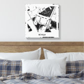 Lienzo mapa minimalista Sevilla - Blanco-Negro キャンバスプリント (インサイチュ (寝室))